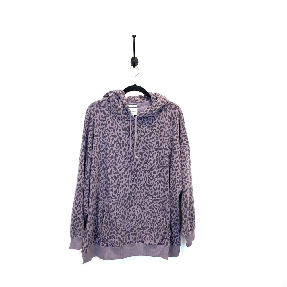 American Eagle Women’s Amazingly Soft Jegging Fit Hoodie Leopard Purple XL